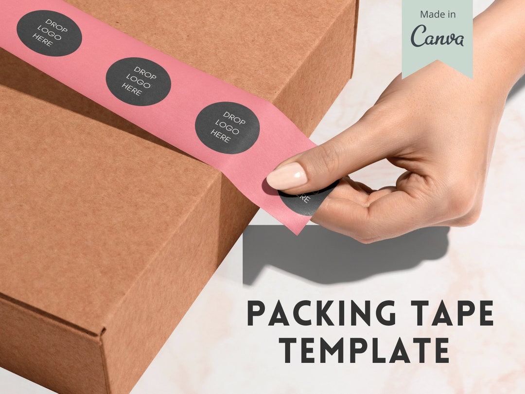 Custom Packing Tape Logo Packaging Tape Template for Canva DIY Etsy