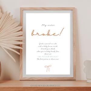 My Water Broke Game Printable Whimsical Baby Shower Game Frozen Baby ...
