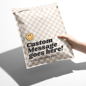 Bubble Mailer Checkered Polymailer Checkerboard Mailer Editable Template Checkered Poly Mailer Customizable Polymailer for Branded Packaging