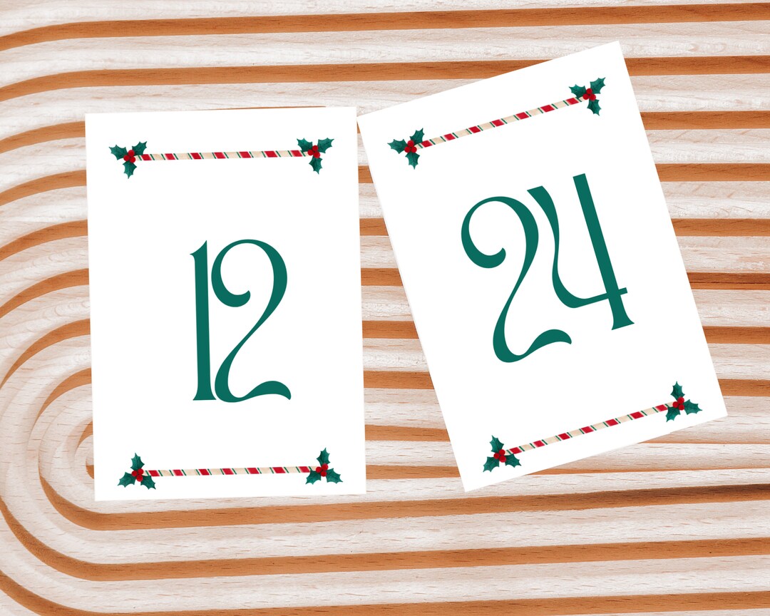Advent Calendar Gift Tags Christmas Countdown Tags Printable Etsy UK