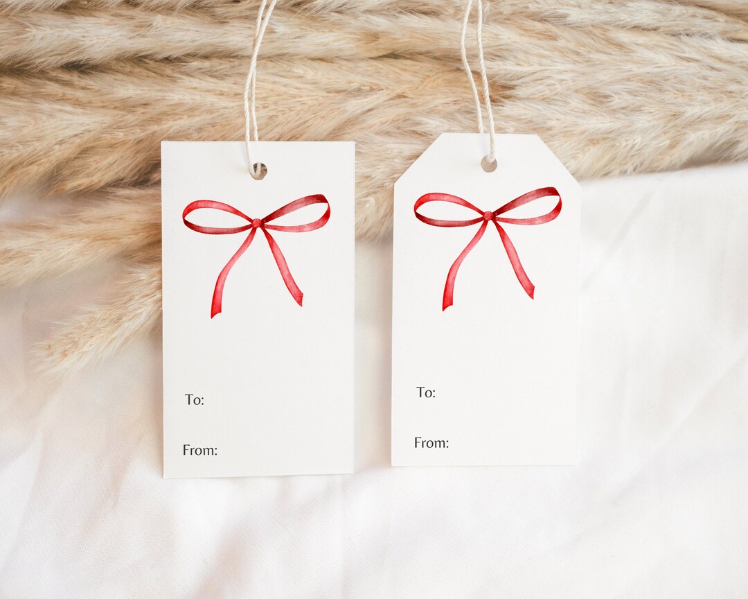 Bow gift tag printable valentines gift tags holiday gift bag tags diy