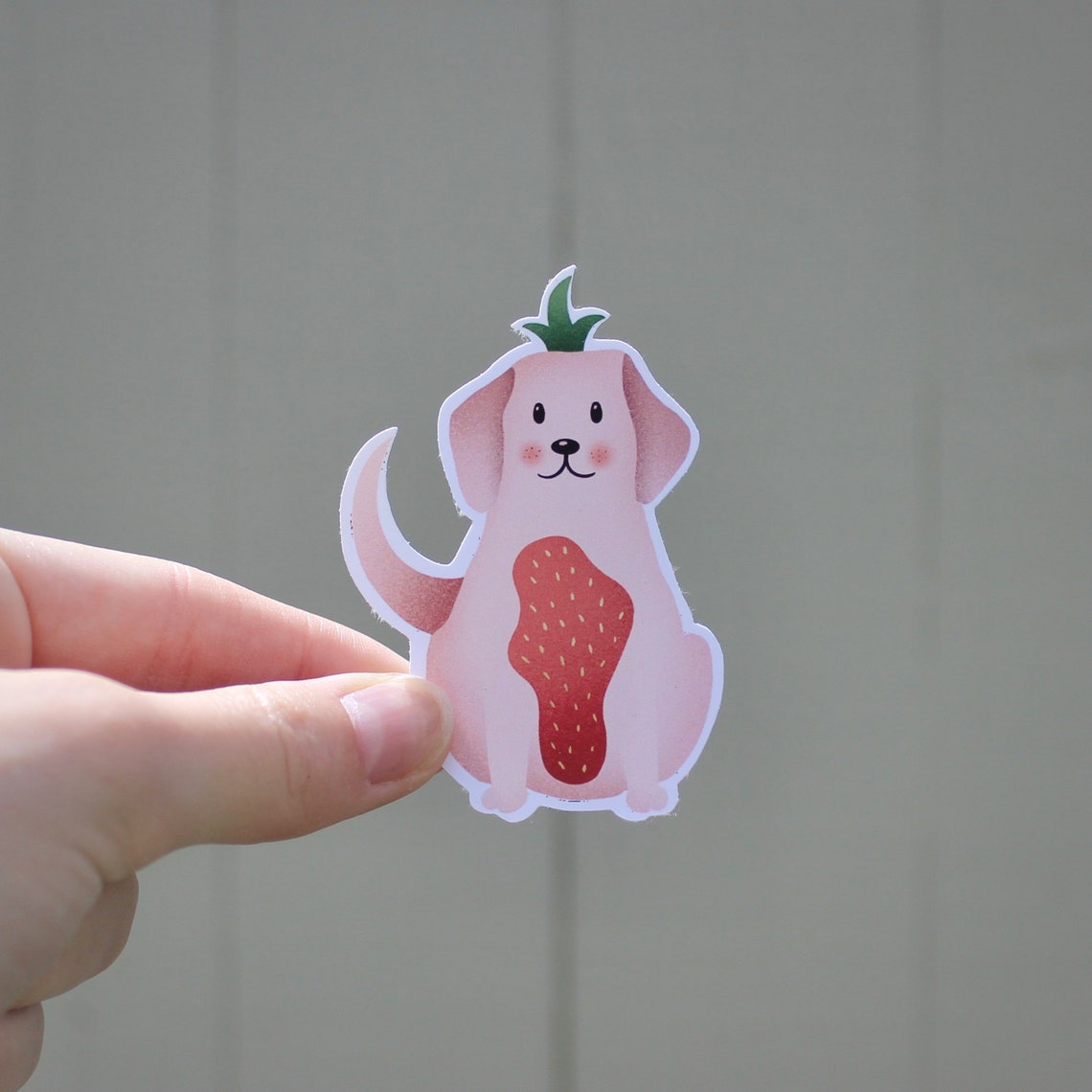 Strawberry Dog Sticker Etsy