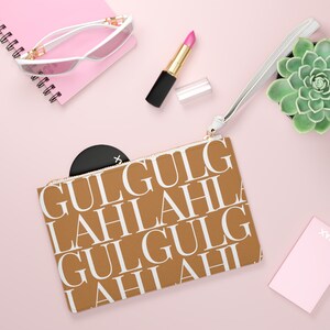 Gullah Composition Tan Clutch Bag