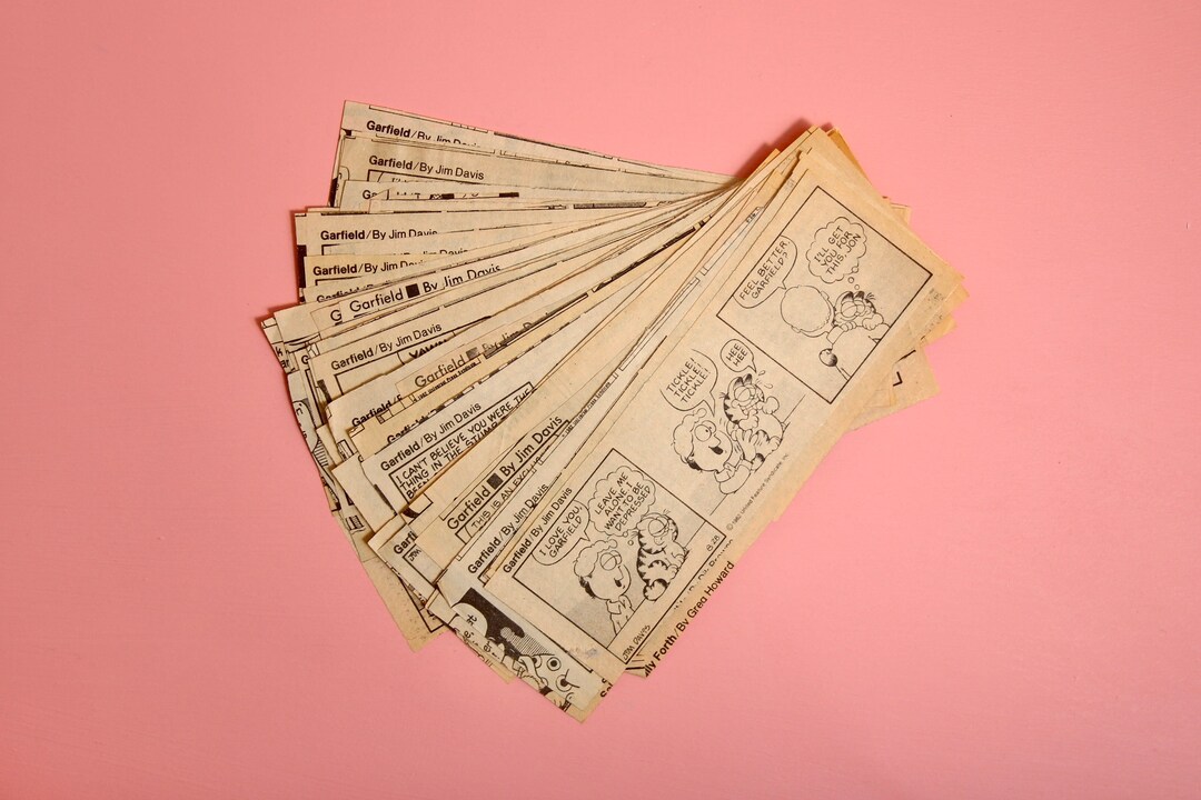Stack of Garfield Newspaper Comic Strip Cutouts 19801982 57 Etsy