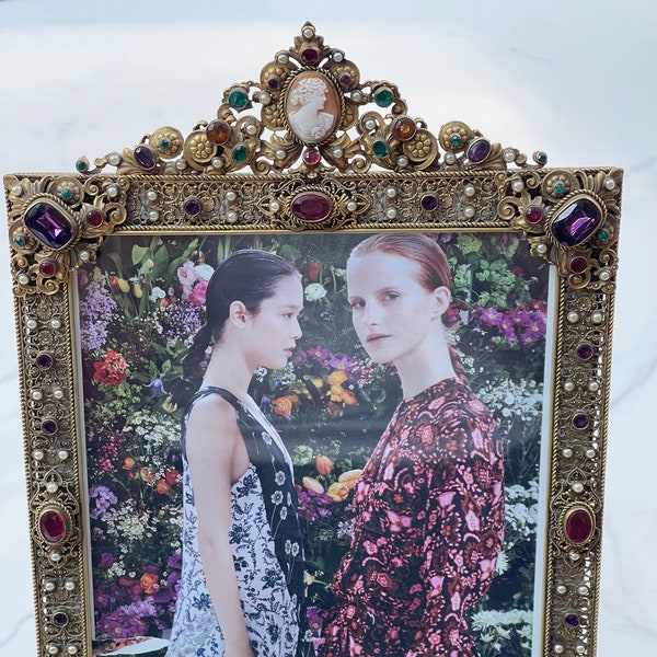 Vintage Jeweled Austrian Picture Frame