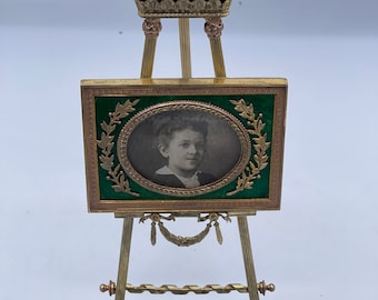 Russian Enamel Frame on Stand in Box ca1880