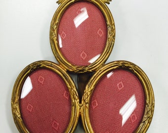 Vintage Triple Oval Brass Frame