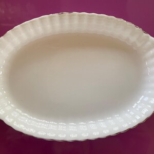 Vintage Royal Albert Fluted w. Platinum Trim Oval Dish