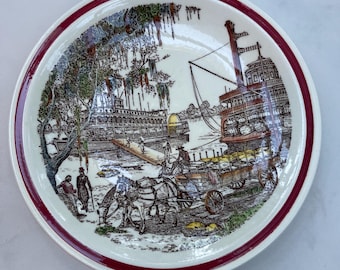 Vintage Vernon Kilns “Down by the Levee” plate