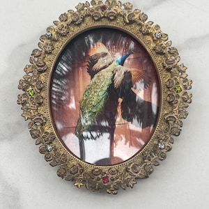 Vintage Jeweled Oval Picture Frame