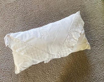 Vintage Pillow w/ Lace Envelope Cover