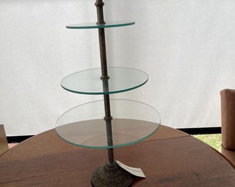 Vintage Victorian English Brass Display Stand 3 tiers ca 1860-70