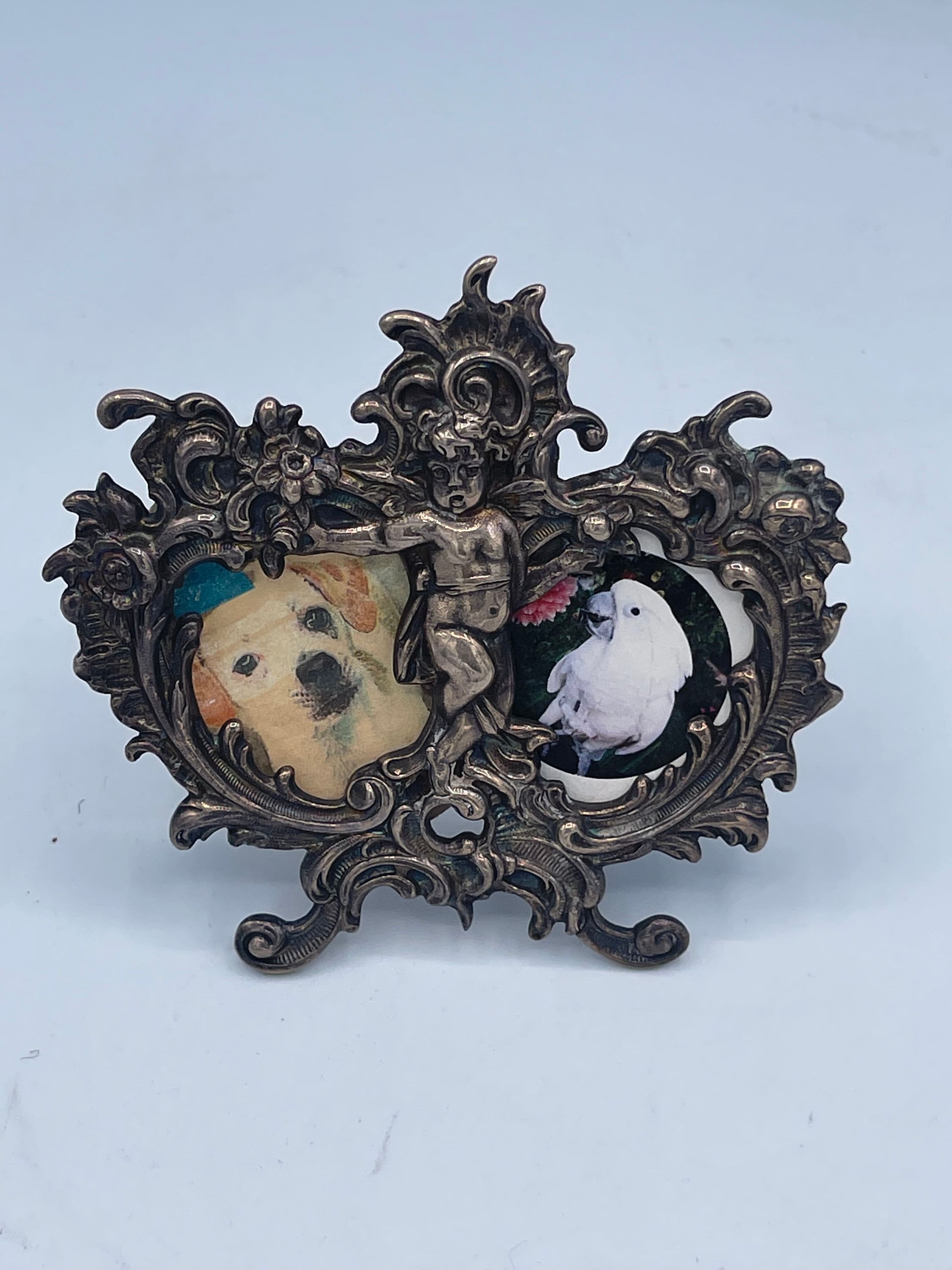 Vintage Sterling Silver Scheibler Double Picture Frame American