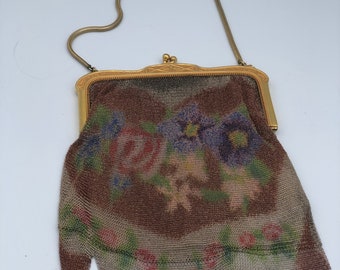 Vintage Mesh with Knit Triangle Bottom Ladies Purse ca 1900