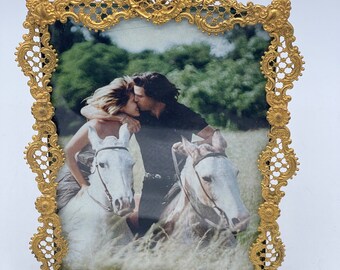 Vintage American Brass Lacy Edge Frame
