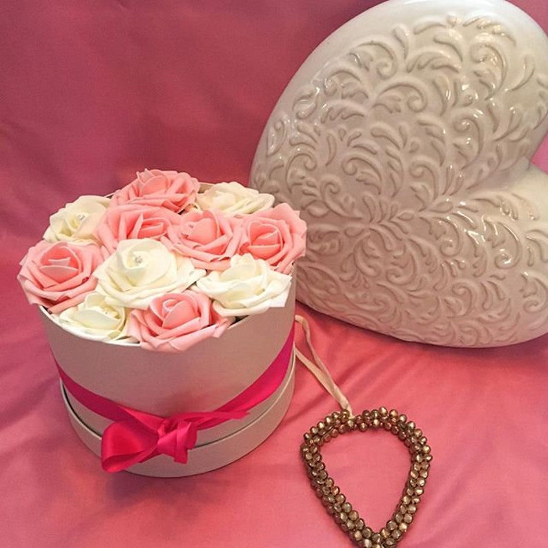 Handmade artificial flower box arrangement in MEDIUM Faux Etsy