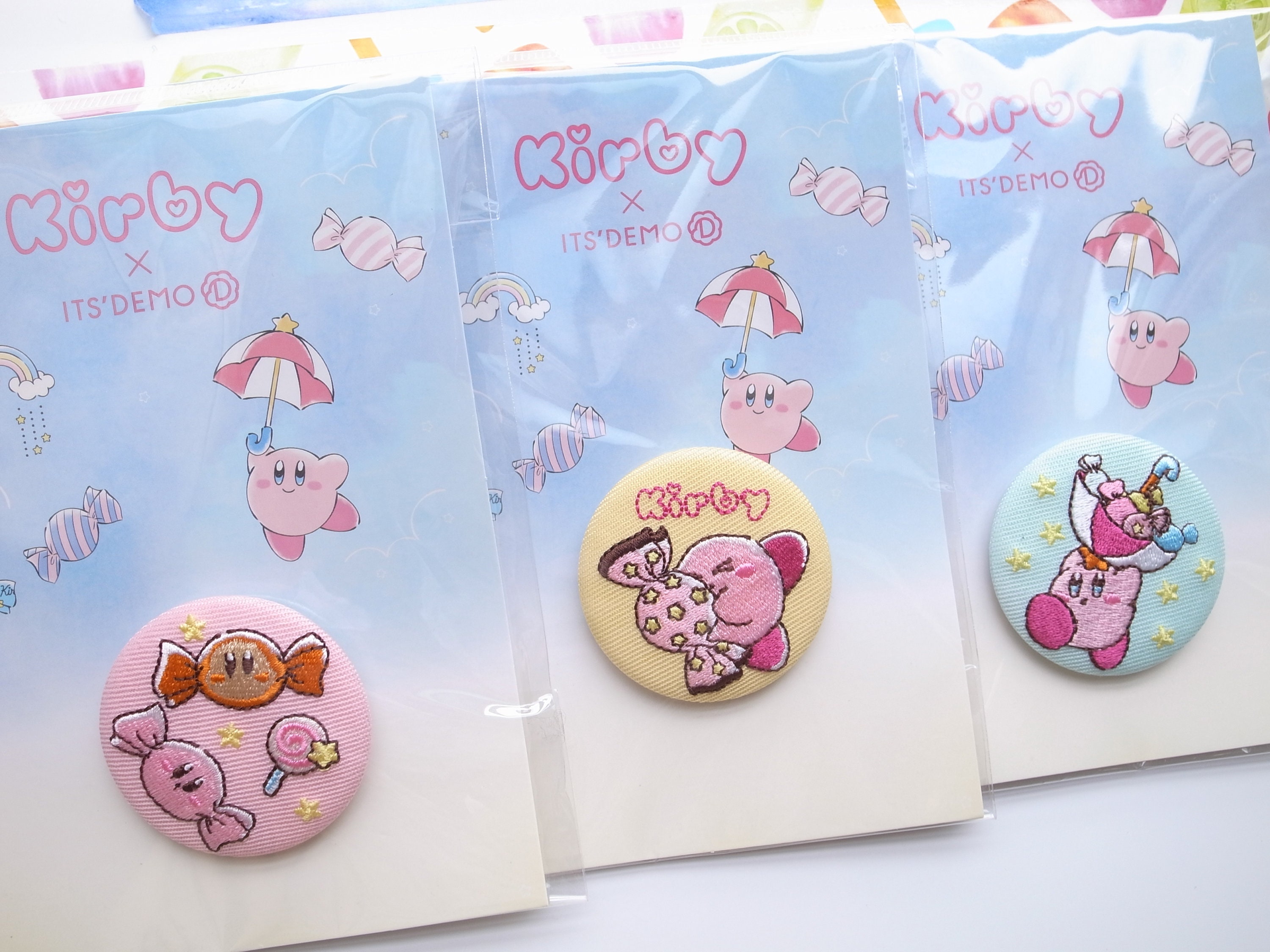 Kirby Embroidered Button Badge Itsdemo Kawaii Japan Etsy Denmark