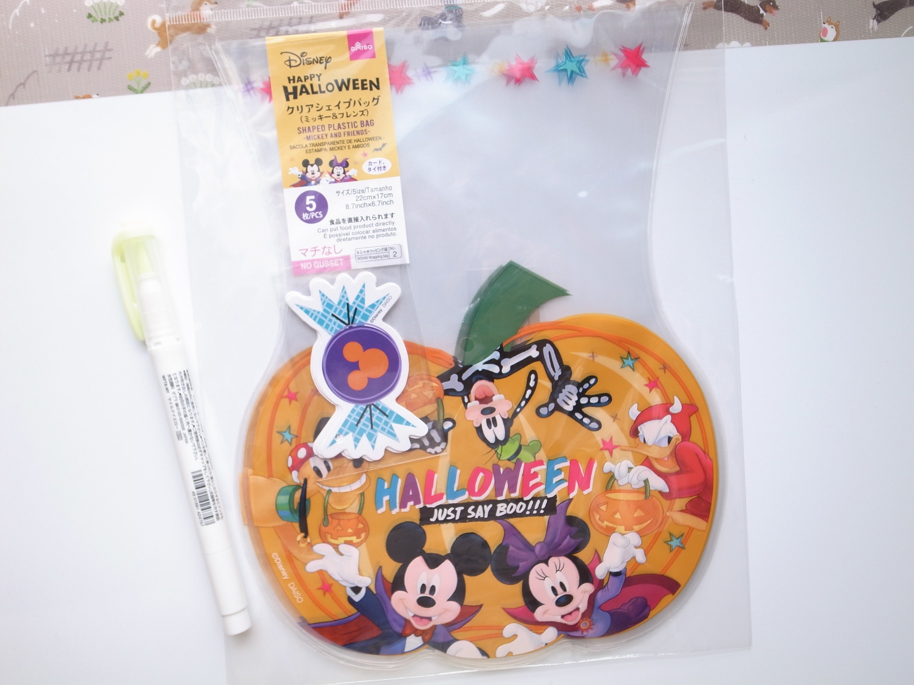 Daiso DAISO Disney Happy Halloween Plastic Gift Bag 10 Mickey Minnie Donald Gift JAPAN 