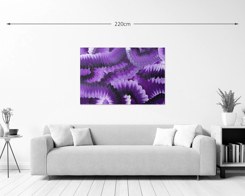 Redox, 2020, 76 x 51cm, acrylic on canvas, Original Handmade Abstract Painting Modern Art Colourful Wall Decor Purple White Black image 2