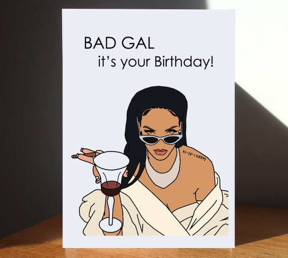 Rihanna BAD GAL Greeting Card - Etsy Norway