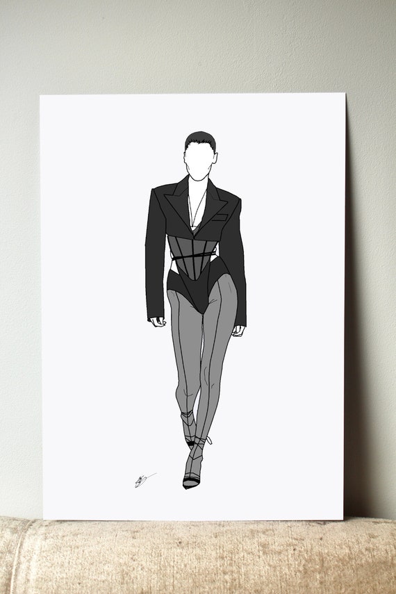 Bella Hadid Runway Print