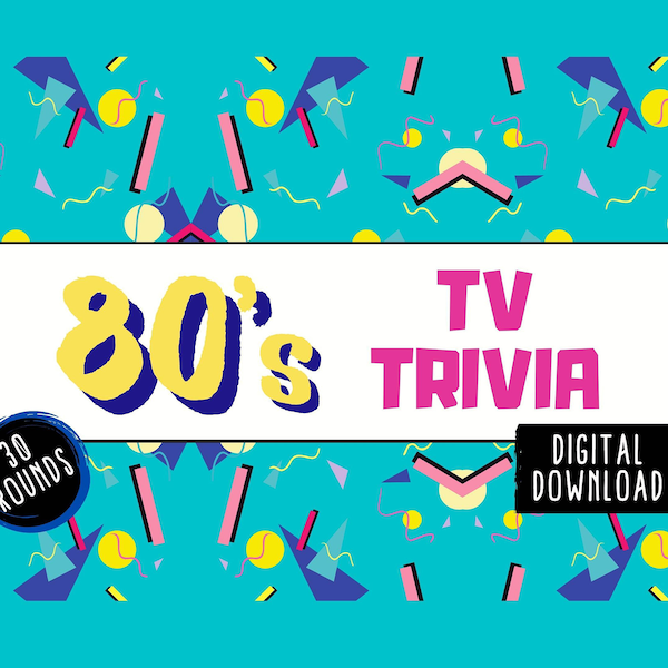 80's TV Trivia Games -  30 trivia questions for families and friends - PowerPoint - Virtual