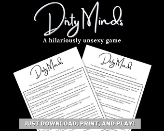 Jeu de société pour adultes Dirty Minds : jeu de soirée EVJF imprimable (téléchargement PDF)