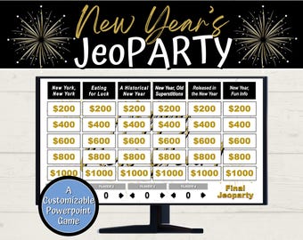 New Year's Eve Jeopardy Game: PowerPoint Trivia Activity (Instant Download)