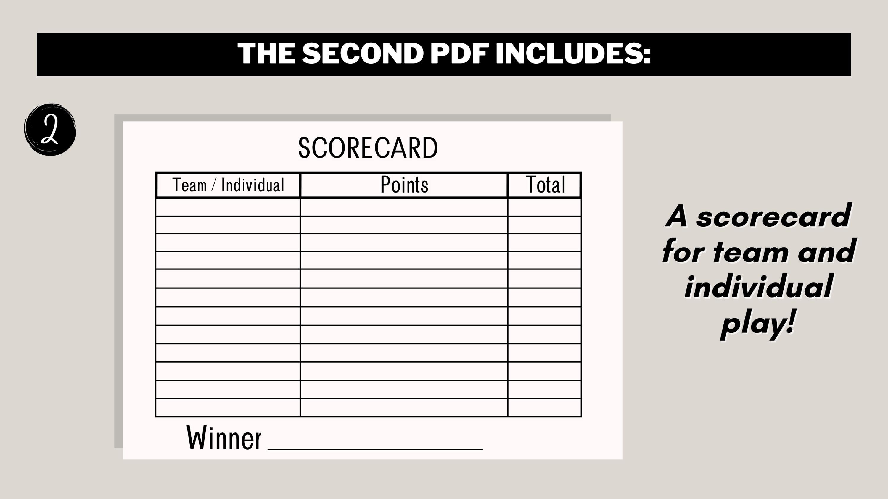 Second Rules Printable 5 Second Rule Printable Game - Family Game Night Trivia - Game Night ...