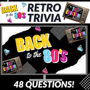 80s Trivia PowerPoint Game - Adult 80s TV show Virtual Trivia - Retro Trivia - Game Night Ideas - TV Show Trivia - Game Night - Customizable