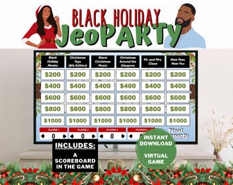 Black Christmas Jeopardy Game - Black Family Activity (PowerPoint Download)