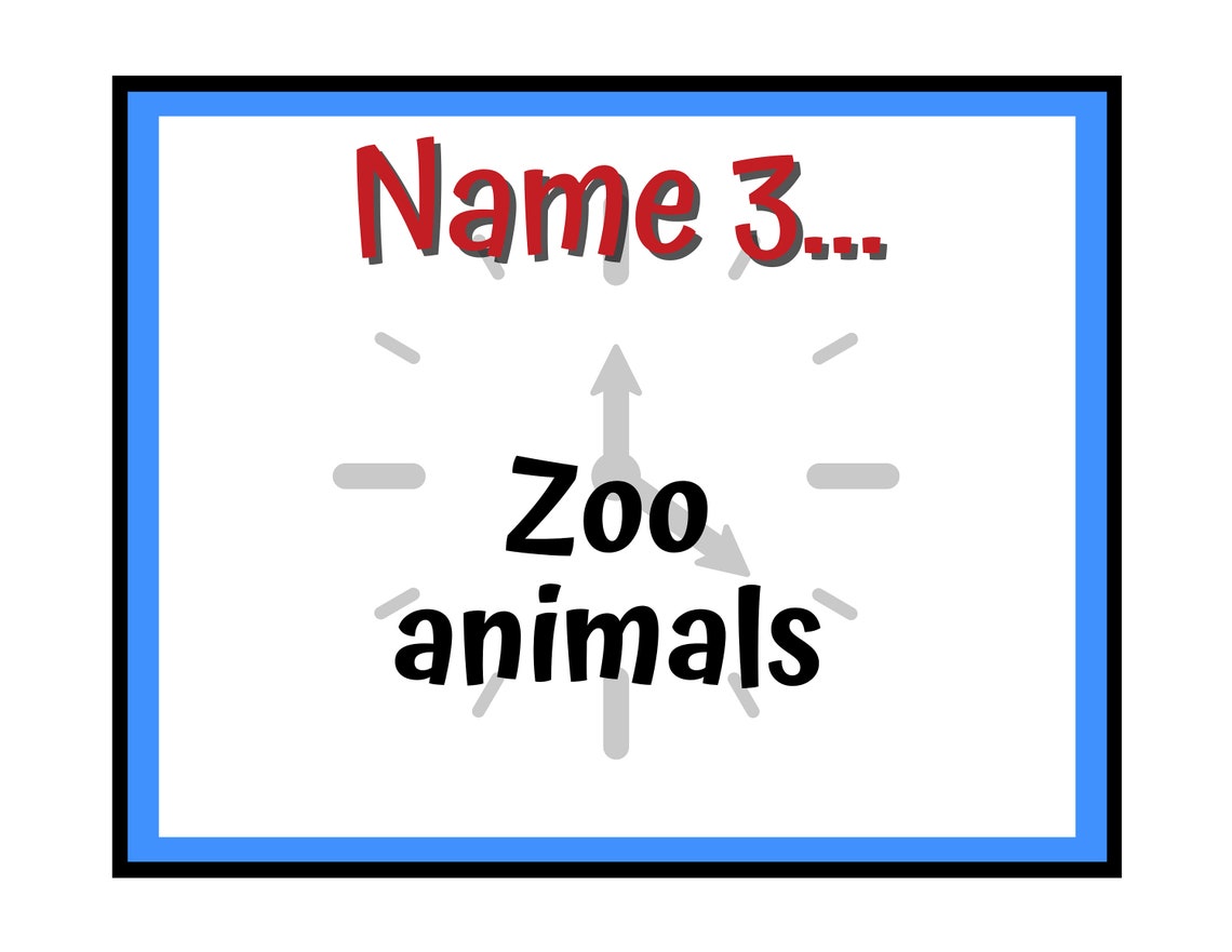 5 Second Rule Printable game 30 Rounds Instant download Etsy