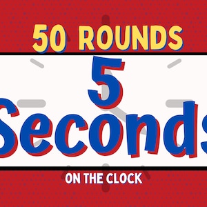 5 Second Rule Game Printable, Virtual Party Game for Adults & Kid, Zoom Party Game, Digital Family Game Night, Instant Download Virtual Game