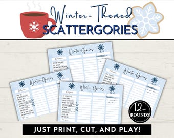 Scattergories Game: Printable Winter Holiday Activity (PDF Download)