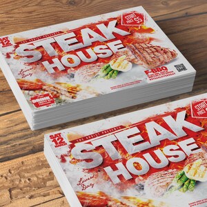 Steak House Flyer  Design Food Promotion Flyer Template Photoshop Design Template  Poster Print Design