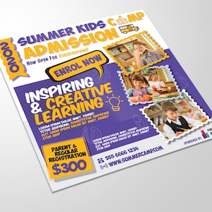 Summer Kids Camp Flyer  Design Kids Event Flyer Template Photoshop Design Template  Poster Print Design