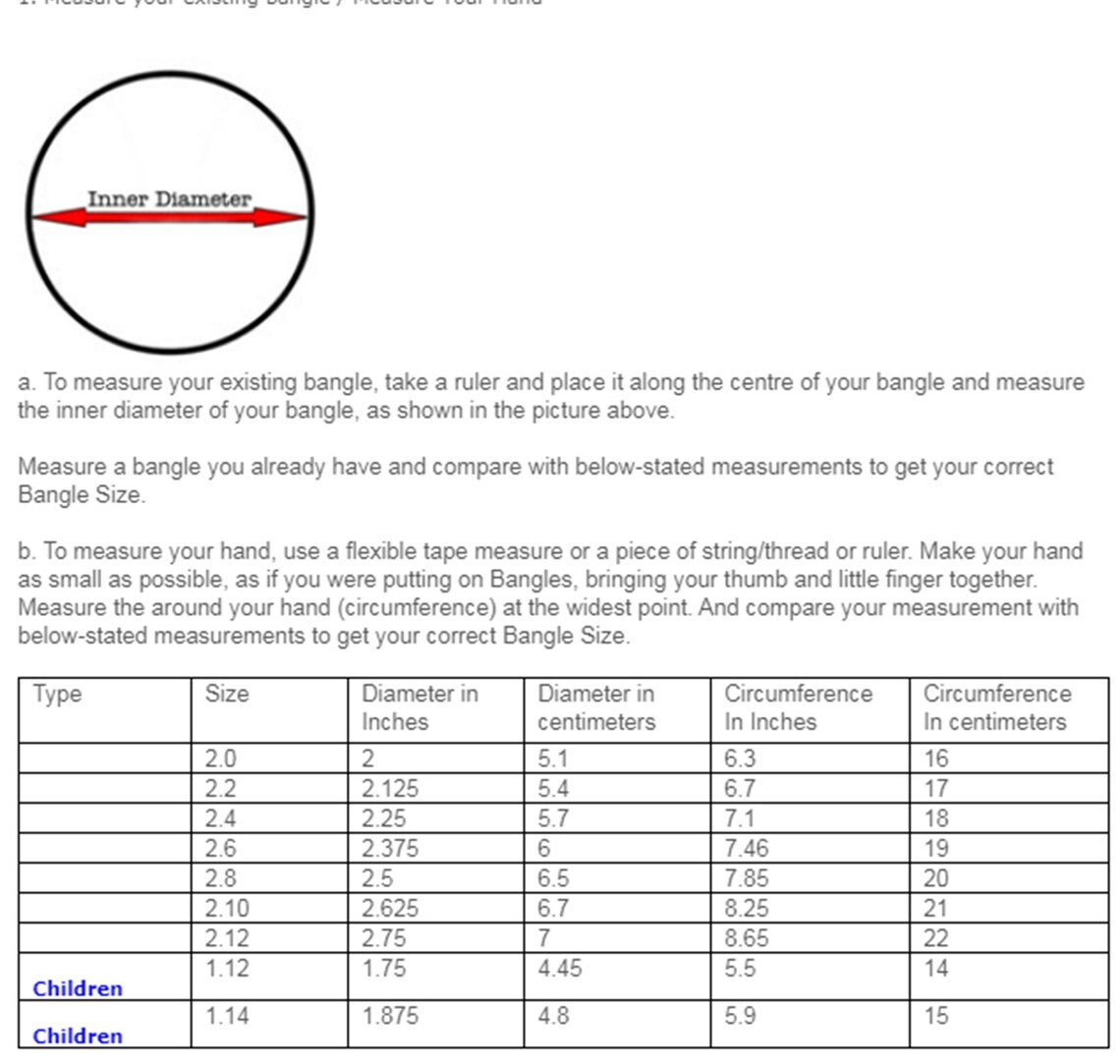 Rings Size Guide Find Your Ring Size Bangle Size Guide Etsy