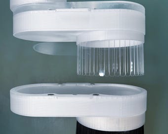 Clear & Brush Dust Shoe SET for CNC Machine - Extended Reach Magnetic Split Base - GVcustomDesigns