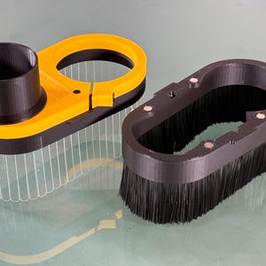 Clear & Brush Dust Shoe SET for CNC Machine - Magnetic Split Base - GVcustomDesigns