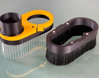 Clear & Brush Dust Shoe SET for CNC Machine - Magnetic Split Base - GVcustomDesigns