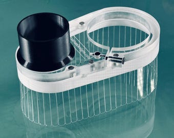 Axiom Clear Dust Boot CNC router - magnetic split base - GVcustomDesigns