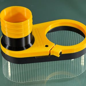 Clear Dust Boot for CNC Router - Magnetic Split Base with Vacuum Hose Adapter - GVcustomDesigns
