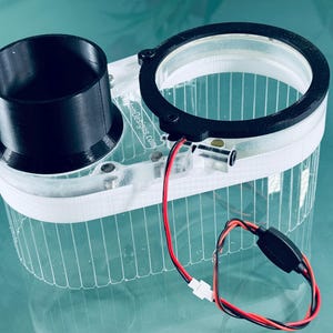 Clear Dust Shoe + LED Light Ring for CNC router spindle - magnetic split base - GVcustomDesigns
