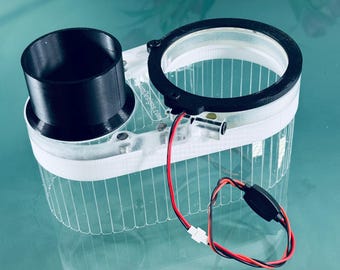 Clear Dust Shoe + LED Light Ring for CNC router spindle - magnetic split base - GVcustomDesigns