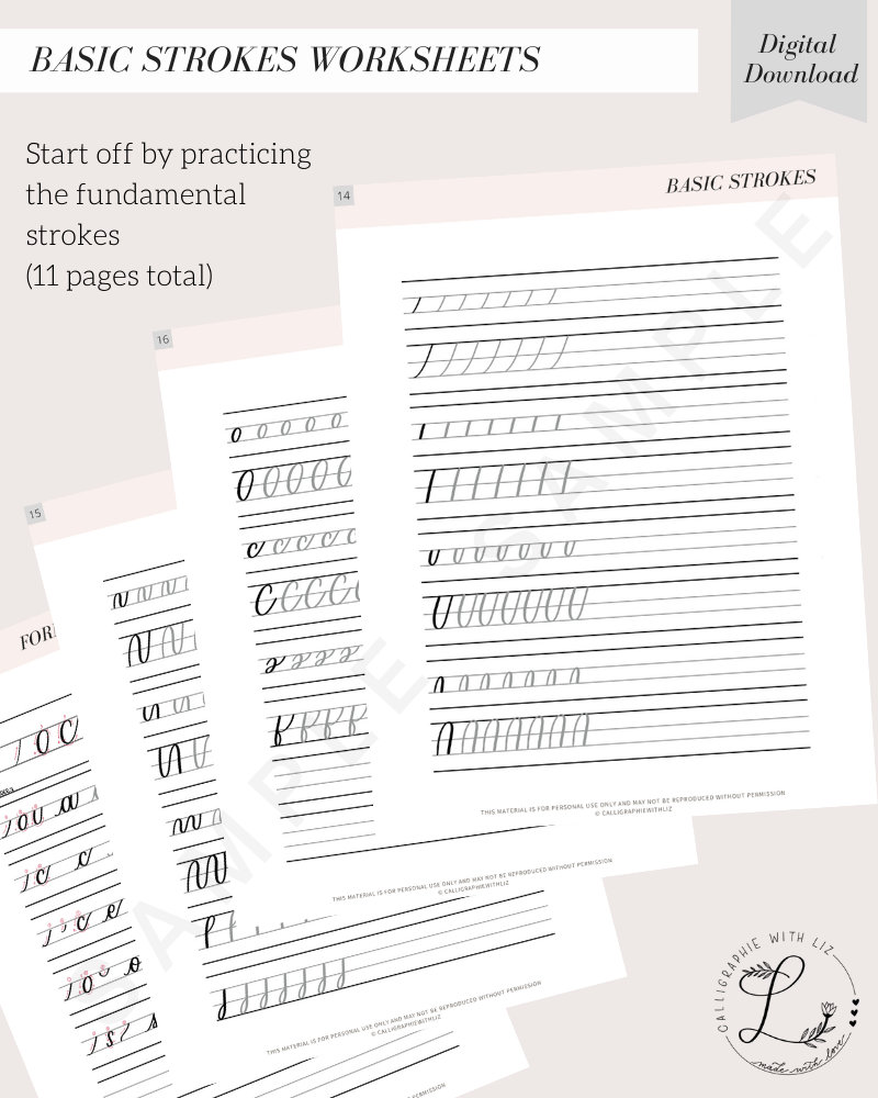 Modern Calligraphy Brush Lettering Workbook (digital Download ...
