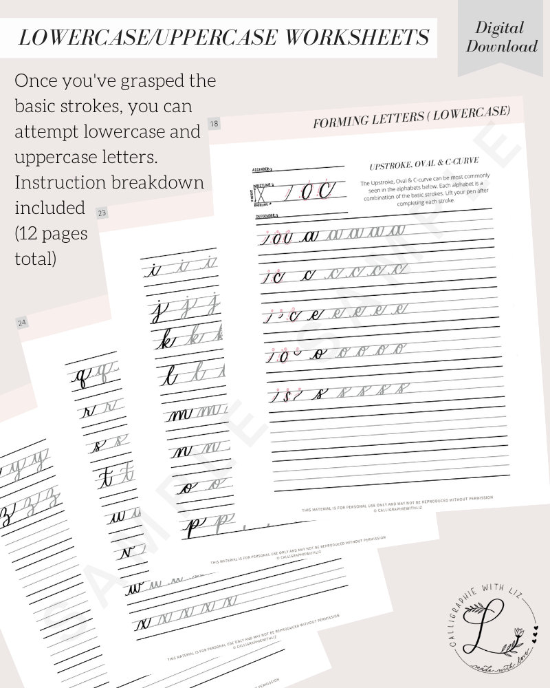 Modern Calligraphy Brush Lettering Workbook (digital Download ...