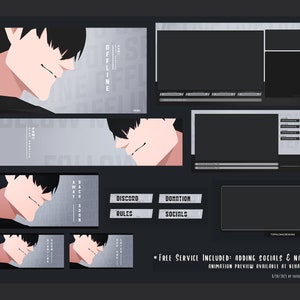 Anime Guy Twitch Overlay Stream Design (Download Now) - Etsy