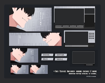 Anime Guy Twitch Overlay Stream Design