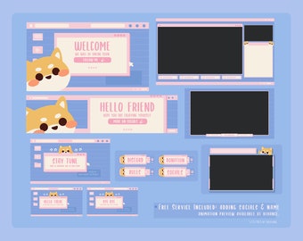 Cute Shiba Inu Twitch Overlay – Window OS Stream Design