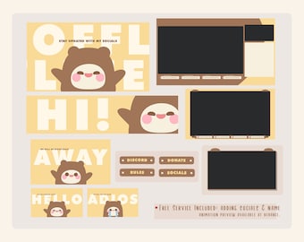 Cute Teddy Bear Onesie Twitch Stream Overlay Design